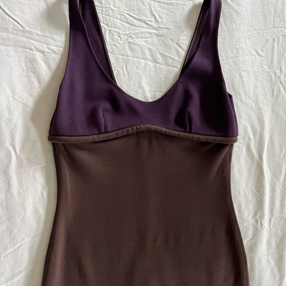 Douglas Hannant Stunning Wool like Scoop Neck Bodycon Pencil Dress Brown Plum 10 - Picture 7 of 15